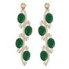 16.12 CTW Royalty Emerald & VS Diamond Earrings 18K Yellow Gold - REF-290K9R - 38978