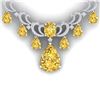 36.50 CTW Royalty Canary Citrine & VS Diamond Necklace 18K White Gold - REF-872T8X - 38667