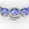100 CTW Tanzanite & VS/SI Diamond Necklace 14K White Gold - REF-1345H3W - 23361