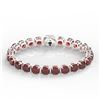 Image 2 : 35 CTW Garnet & Micro VS/SI Diamond Halo Designer Bracelet 14K White Gold - REF-134M2F - 23309