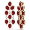 Image 4 : 35.15 CTW Royalty Designer Ruby & VS Diamond Earrings 18K Yellow Gold - REF-590M9F - 38927