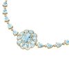 75.99 CTW Royalty Sky Topaz & VS Diamond Necklace 18K Yellow Gold - REF-472M8F - 39179