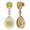 Image 4 : 3.9 CTW Fancy Yellow SI Diamond Earrings 18K Yellow Gold - REF-336M4F - 39119