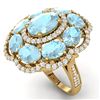 14.89 CTW Royalty Sky Topaz & VS Diamond Ring 18K Yellow Gold - REF-218K2R - 39197