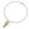Image 4 : 23.02 CTW Royalty Canary Citrine & VS Diamond Necklace 18K Rose Gold - REF-800M2F - 39508