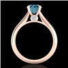 Image 4 : 1.36 CTW Fancy Intense Blue Diamond Solitaire Art Deco Ring 18K Rose Gold - REF-227F3M - 38210