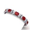 Image 2 : 38.13 CTW Royalty Ruby & VS Diamond Bracelet 18K White Gold - REF-490F9M - 39393