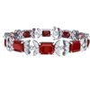 Image 4 : 38.13 CTW Royalty Ruby & VS Diamond Bracelet 18K White Gold - REF-490F9M - 39393