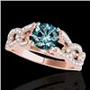 Image 1 : 1.5 CTW SI Certified Fancy Blue Diamond Solitaire Ring 10K Rose Gold - REF-180K2R - 35220