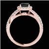 Image 2 : 1.54 CTW Certified Vs Black Diamond Solitaire Halo Ring 10K Rose Gold - REF-72M2F - 33791