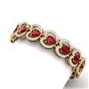 Image 2 : 32.15 CTW Royalty Ruby & VS Diamond Bracelet 18K Yellow Gold - REF-690M9F - 38690