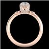 Image 2 : 1 CTW VS/SI Diamond Solitaire Art Deco Ring 18K Rose Gold - REF-157X5T - 36852