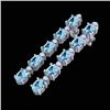 12.47 CTW Aquamarine & VS/SI Certified Diamond Tennis Earrings 10K White Gold - REF-126F5M - 29472