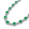 56 CTW Emerald & VS/SI Diamond Certified Necklace 14K White Gold - REF-960M2F - 23041