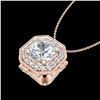 1.54 CTW VS/SI Diamond Solitaire Art Deco Necklace 18K Rose Gold - REF-418H2W - 37326