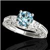 1.63 CTW SI Certified Blue Diamond Solitaire Antique Ring 10K White Gold - REF-218H2W - 34653