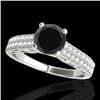 1.41 CTW Certified Vs Black Diamond Solitaire Antique Ring 10K White Gold - REF-63T5X - 34696