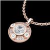 1.01 CTW VS/SI Diamond Solitaire Art Deco Stud Necklace 18K Rose Gold - REF-221Y8N - 36984