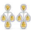 27.85 CTW Royalty Canary Citrine & VS Diamond Earrings 18K White Gold - REF-409H3W - 39372