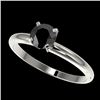 0.75 CTW Fancy Black VS Diamond Solitaire Engagement Ring 10K White Gold - REF-28M5F - 32877