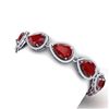 Image 2 : 42.47 CTW Royalty Ruby & VS Diamond Bracelet 18K White Gold - REF-654M5F - 39558