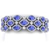 48.16 CTW Royalty Tanzanite & VS Diamond Bracelet 18K White Gold - REF-1236X4T - 38895