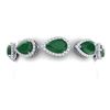 42 CTW Royalty Emerald & VS Diamond Bracelet 18K White Gold - REF-636R4K - 38856