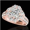 2.16 CTW H-SI/I Certified Diamond Solitaire Halo Ring 10K Rose Gold - REF-208X2T - 33950