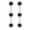 4.7 CTW Certified Black VS Diamond Earrings 18K Rose Gold - REF-209K3R - 39097