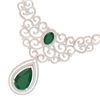 87.52 CTW Royalty Emerald & VS Diamond Necklace 18K Rose Gold - REF-2000W2H - 39837