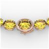 175 CTW Citrine & VS/SI Diamond Halo Micro Solitaire Necklace 14K Rose Gold - REF-535T5X - 22291