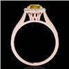 Image 2 : 1.4 CTW Certified Si Fancy Intense Yellow Diamond Solitaire Halo Ring 10K Rose Gold - REF-166F4M - 3
