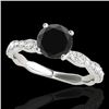 1.4 CTW Certified Vs Black Diamond Solitaire Ring 10K White Gold - REF-56Y2N - 34874