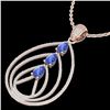 2 CTW Tanzanite & Micro VS/SI Diamond Certified Designer Necklace 14K Rose Gold - REF-116F4M - 22474