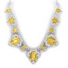 71.48 CTW Royalty Canary Citrine & VS Diamond Necklace 18K White Gold - REF-963K6R - 38757
