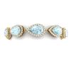 41.87 CTW Royalty Sky Topaz & VS Diamond Bracelet 18K Yellow Gold - REF-418F2M - 38867