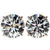 5 CTW Certified G-Si Quality Diamond Solitaire Stud Earrings 10K Rose Gold - REF-1663T3X - 33143