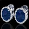 5.50 CTW Sapphire & Micro VS/SI Diamond Halo Earbridal Ring 18K White Gold - REF-81Y8N - 20259