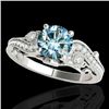1.5 CTW SI Certified Fancy Blue Diamond Solitaire Antique Ring 10K White Gold - REF-200N2Y - 34806