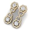 4 CTW Certified SI/I Diamond Halo Earrings 18K Yellow Gold - REF-271W4H - 40132