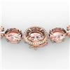 148 CTW Morganite & VS/SI Diamond Halo Micro Pave Necklace 14K Rose Gold - REF-1719F8M - 22305