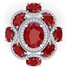 Image 2 : 9.86 CTW Royalty Designer Ruby & VS Diamond Ring 18K White Gold - REF-218N2Y - 39294