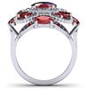 Image 4 : 9.86 CTW Royalty Designer Ruby & VS Diamond Ring 18K White Gold - REF-218N2Y - 39294