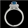 Image 2 : 1.85 CTW SI Certified Fancy Blue Diamond Solitaire Halo Ring 10K White Gold - REF-218M2F - 34128