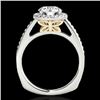 Image 2 : 1.3 CTW H-SI/I Certified Diamond Solitaire Halo Ring Two Tone 10K White & Yellow Gold - REF-172F8M -