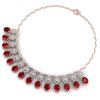Image 4 : 56.05 CTW Royalty Ruby & VS Diamond Necklace 18K Rose Gold - REF-1145X5T - 39064