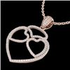 Image 1 : 1.20 CTW Micro Pave VS/SI Diamond Designer Heart Necklace 14K Rose Gold - REF-110F9M - 22547