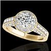 1.8 CTW H-SI/I Certified Diamond Solitaire Halo Ring 10K Yellow Gold - REF-178F2M - 34044