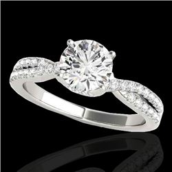 1.3 CTW H-SI/I Certified Diamond Solitaire Ring 10K White Gold - REF-174N5Y - 35277