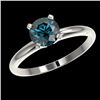 Image 2 : 1.03 CTW Certified Intense Blue SI Diamond Solitaire Engagement Ring 10K White Gold - REF-136M4F - 3